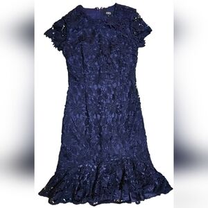 A.B.S lace hi-low ruffle hem dress